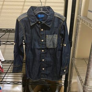 Boys blue Jean button up shirt